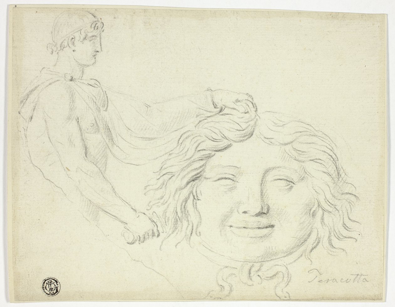 Perseu e a cabeça da górgona de Style of Jacques Louis David