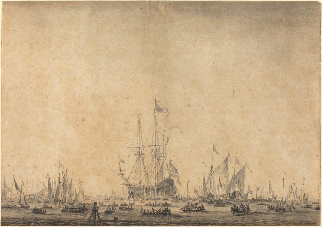 Marinha de Style of Willem van de Velde the Younger