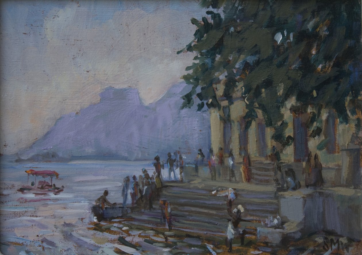 Lavando os degraus em Udaipur, 2012, de Sue Wales