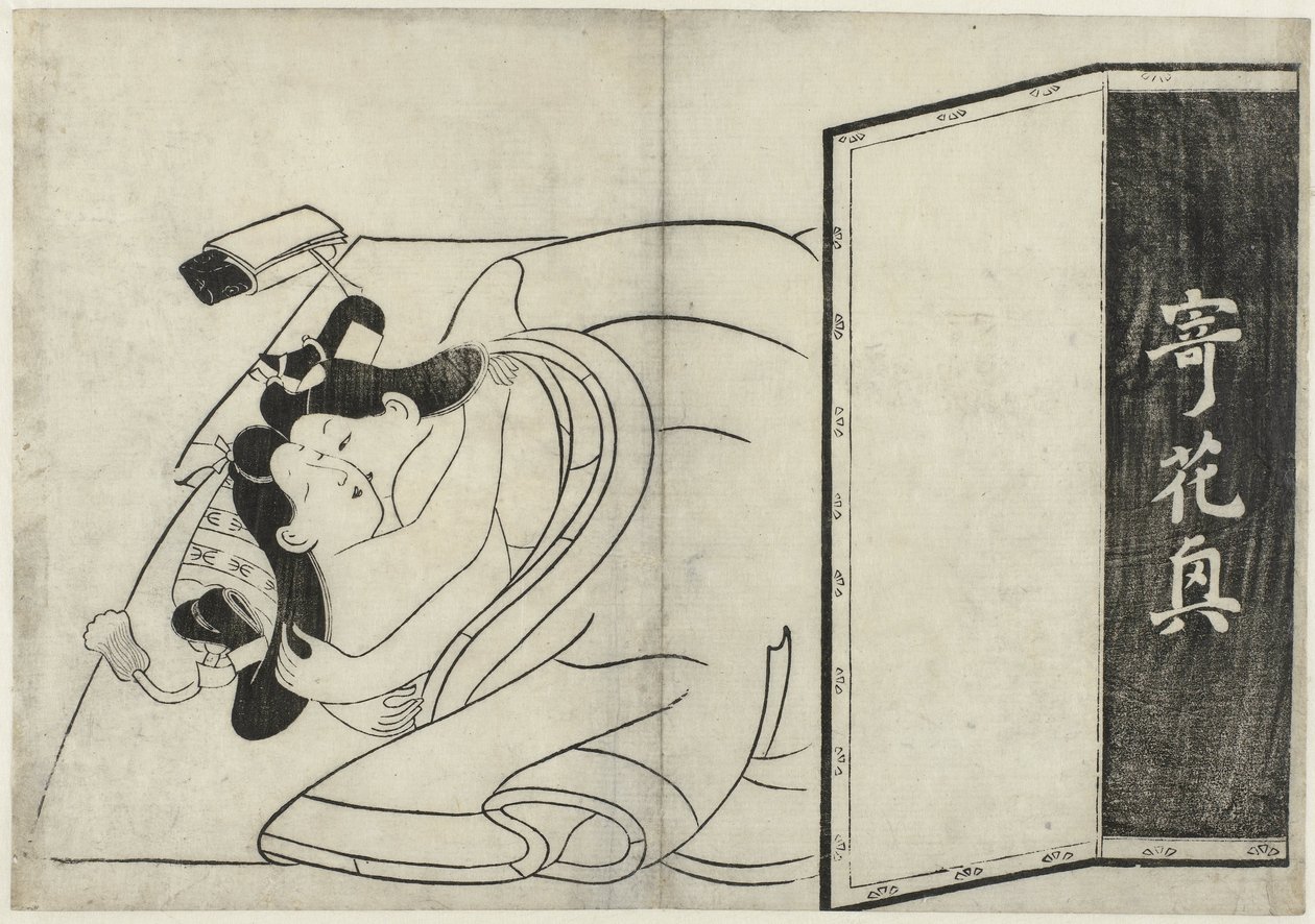 Show erótico Hana ni Yosurukyo (título da série) de Sugimura Jihei (attributed to)