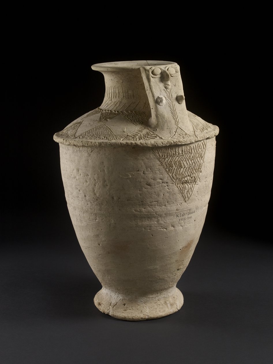 Vaso da Sepultura no Cemitério A, Kish, Iraque (argila cozida) de Sumerian