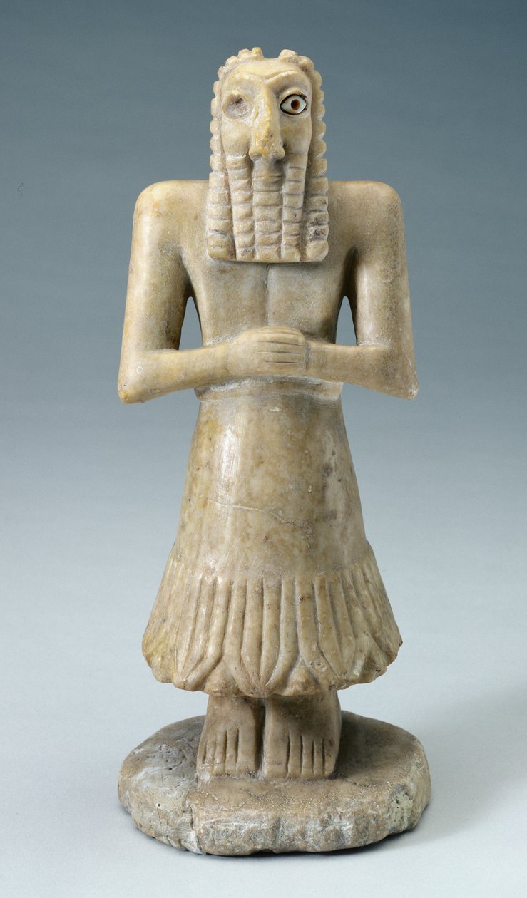 Estatueta de um homem, c.3000-2500 aC (gesso e casca) de Sumerian