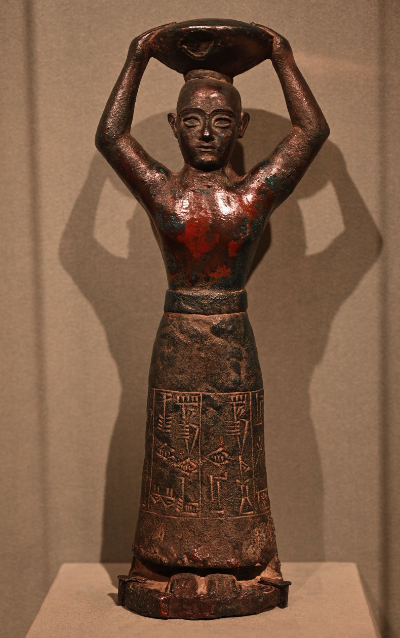Escultura do Rei Ur-Nammu Dynasty, 2112-2004 a.C. (cobre) de Sumerian Mesopotamian School