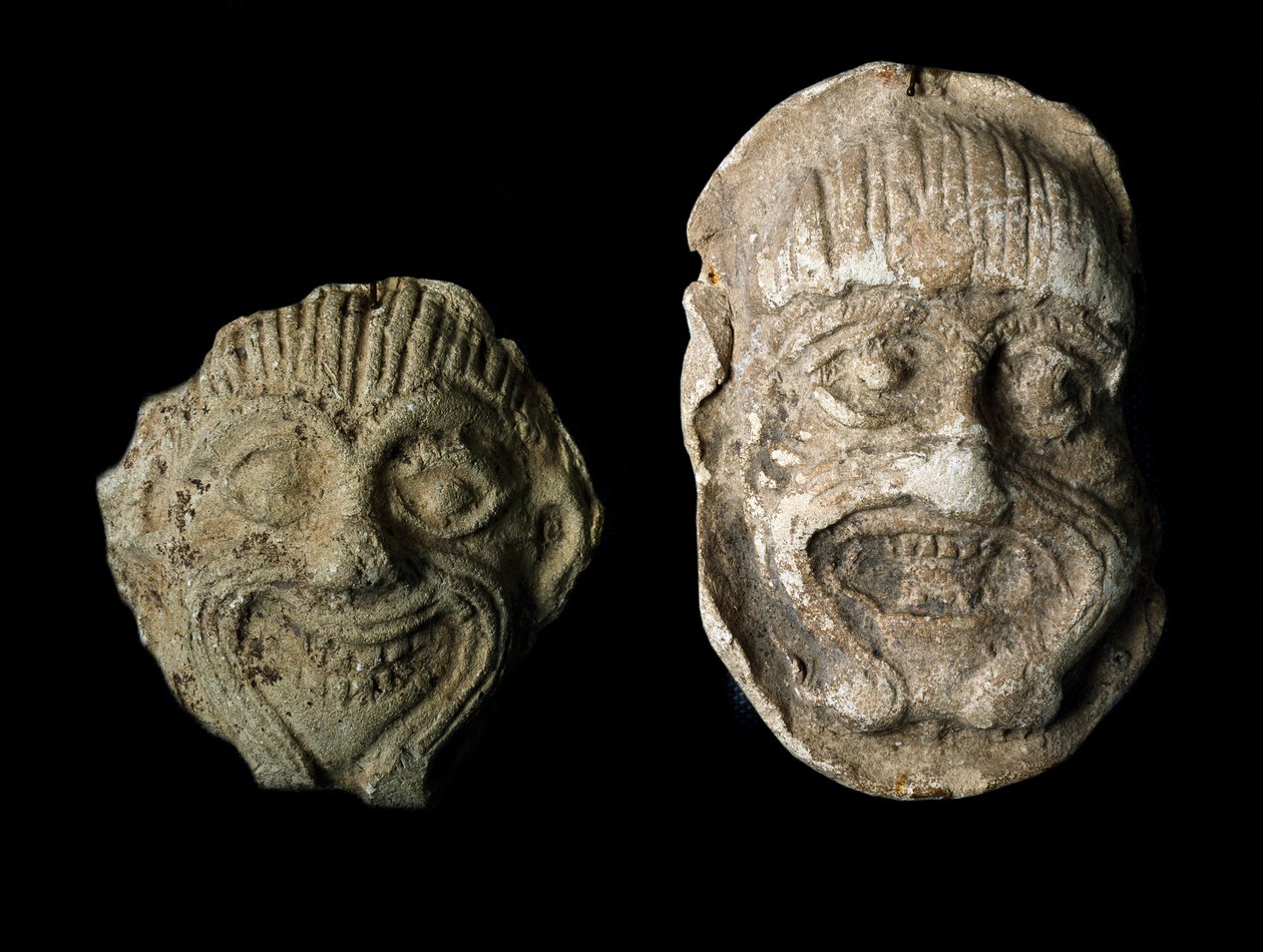 Cabeças do demônio Humbaba (terracota) de Sumerian Sumerian