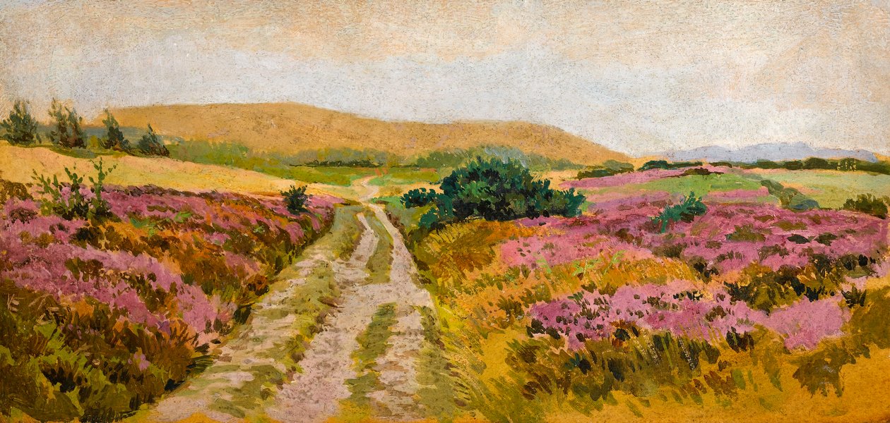 Paisagem com Heather (aguarela sobre papel) de Sunderland Rollison
