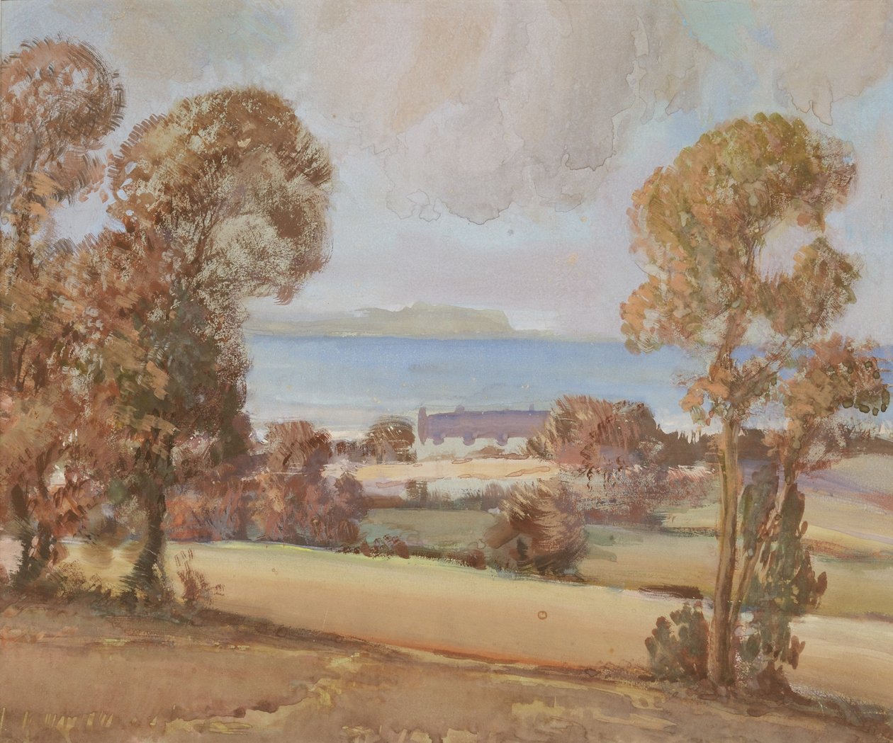 Scarborough Bay (aguarela sobre papel) de Sunderland Rollison