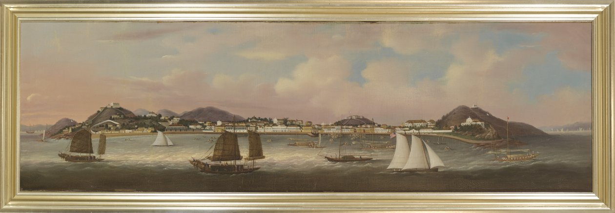 Vista da Praya Grande, Macau, c.1850 (óleo sobre tela) de Sunqua Sunqua