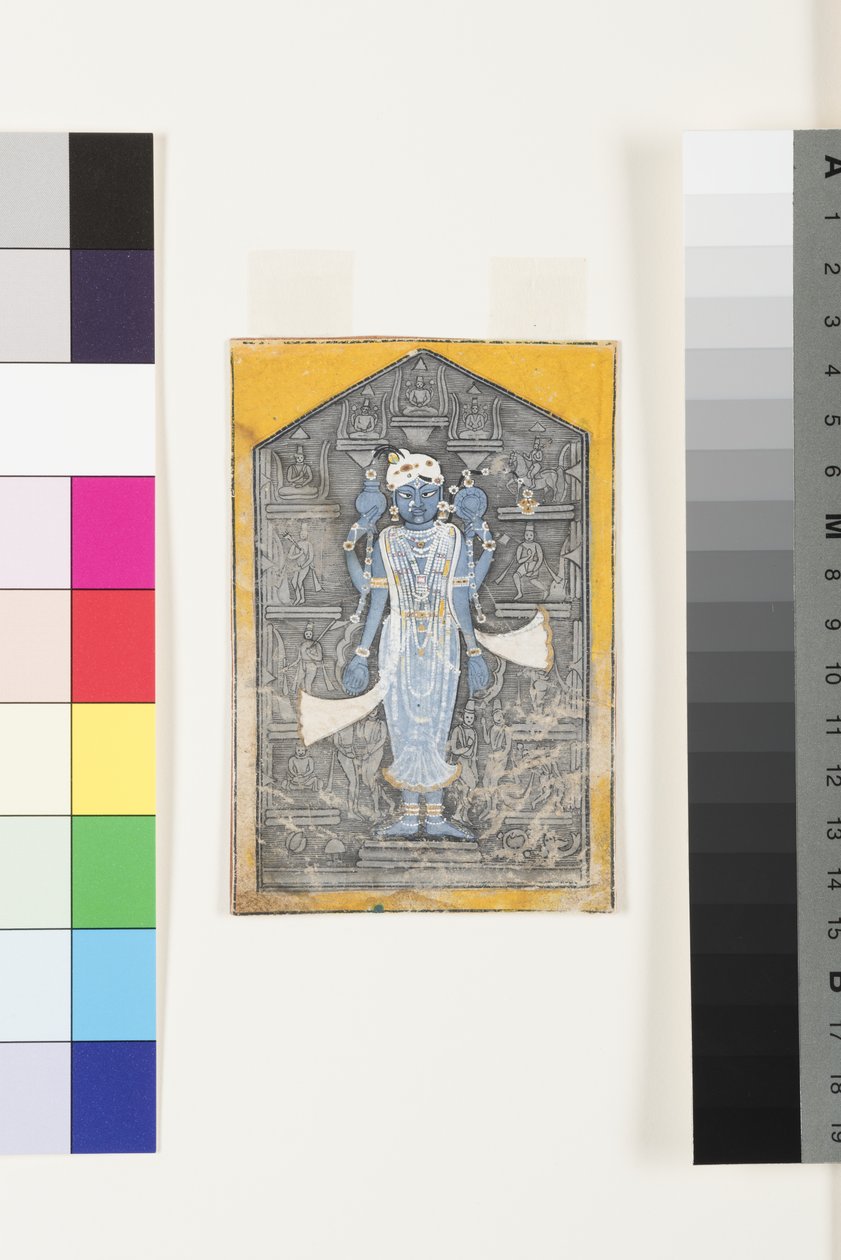 Uma imagem de Vishnu cercada por baixos-relevos de seus avatares, c.1780 de Surdhaj Nanag Ram