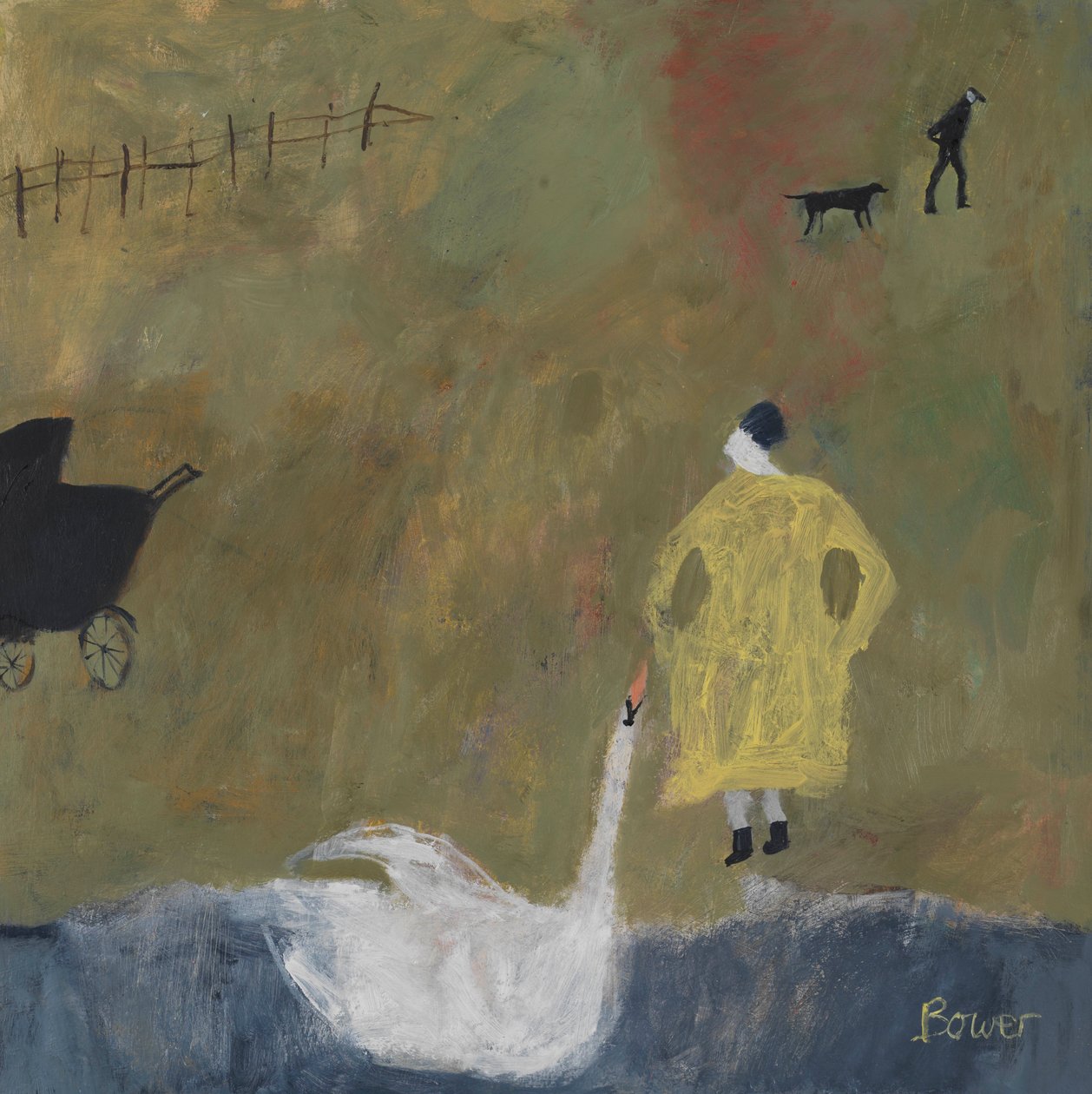 Leda, 2011 (óleo sobre tábua) de Susan Bower