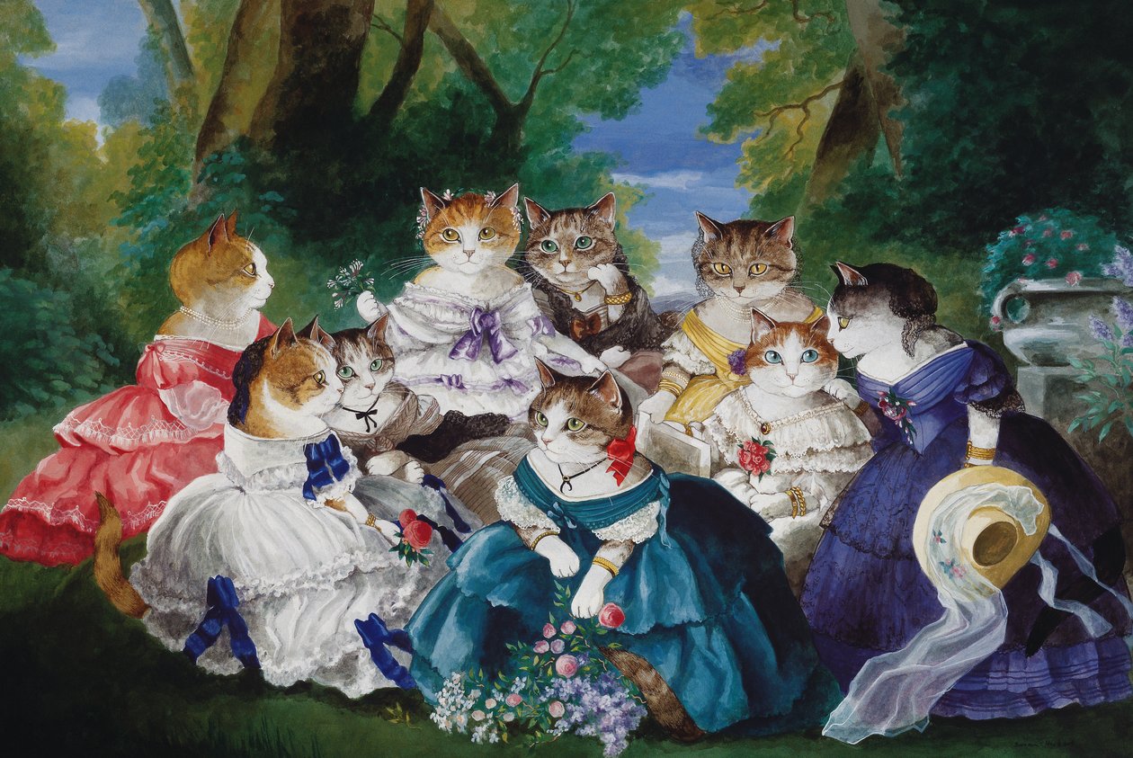 Ilustração de Cats Galore! Um Compêndio de Gatos Cultivados (pub. 2015) de Susan Herbert