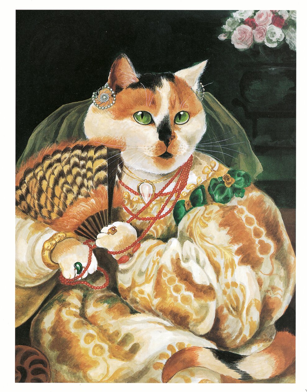 Ilustração de Pre-Raphaelite Cats (pub. 1999) de Susan Herbert