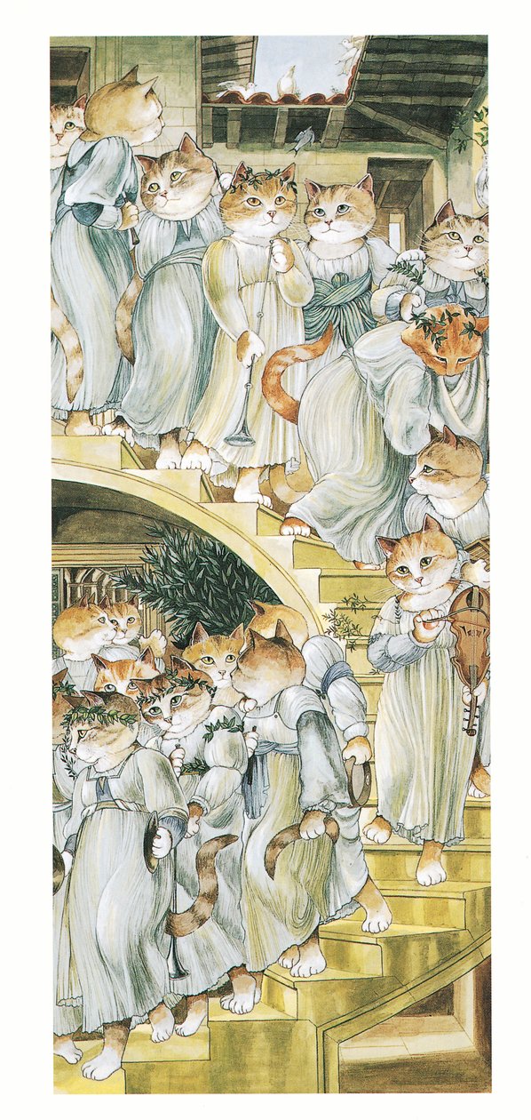 Ilustração de Pre-Raphaelite Cats (pub. 1999) de Susan Herbert