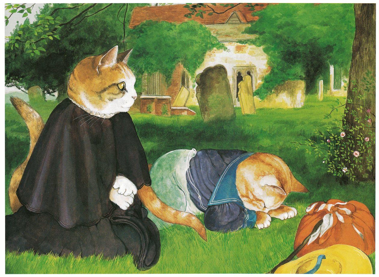 Ilustração de Pre-Raphaelite Cats (pub. 1999) de Susan Herbert