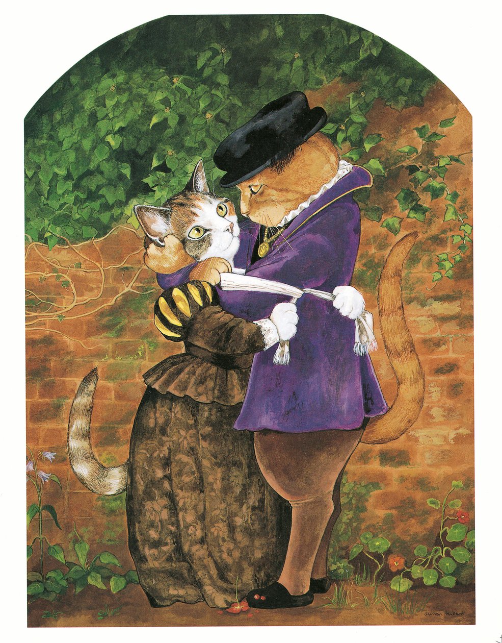 Ilustração de Pre-Raphaelite Cats (pub. 1999) de Susan Herbert