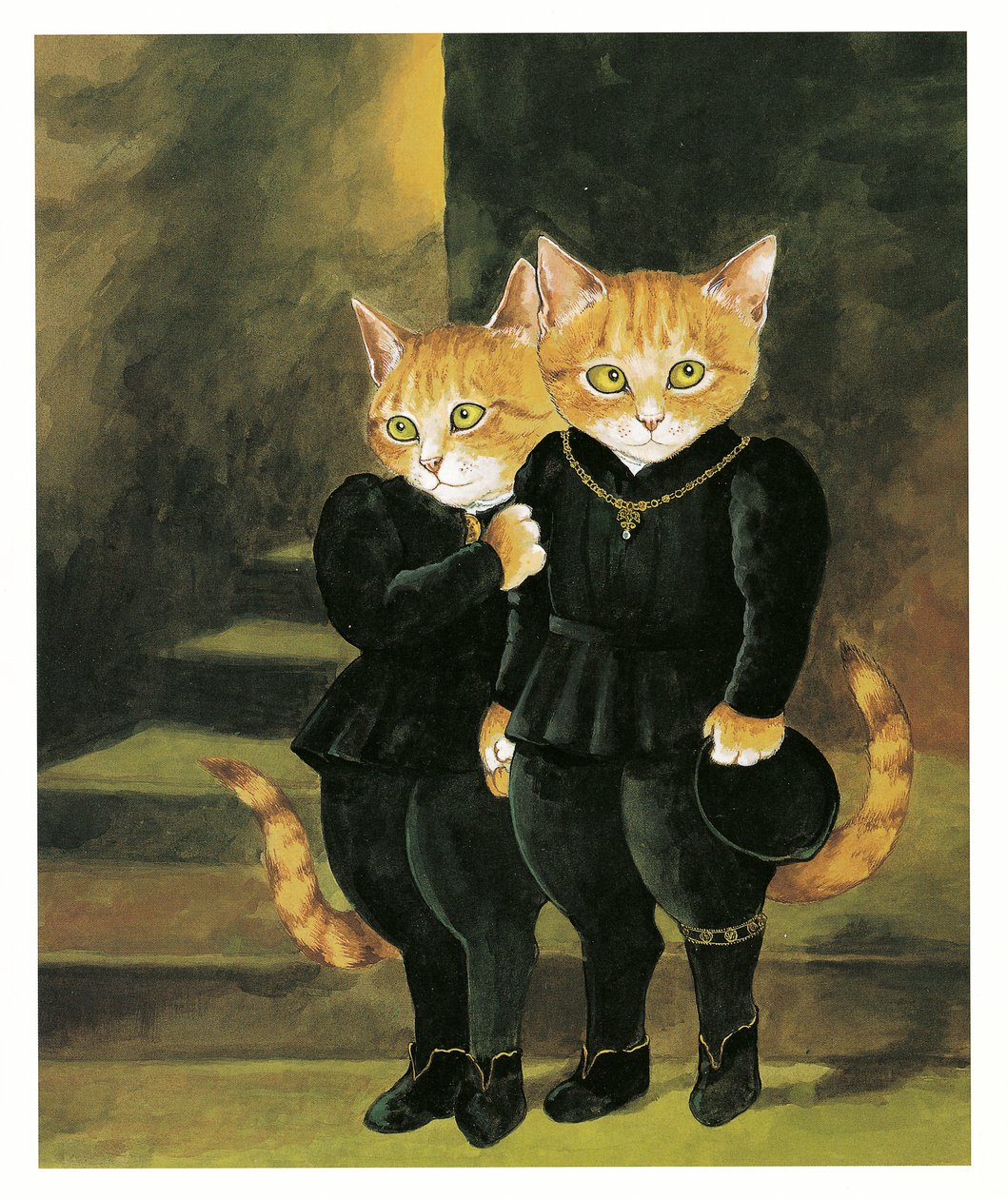 Ilustração de Pre-Raphaelite Cats (pub. 1999) de Susan Herbert