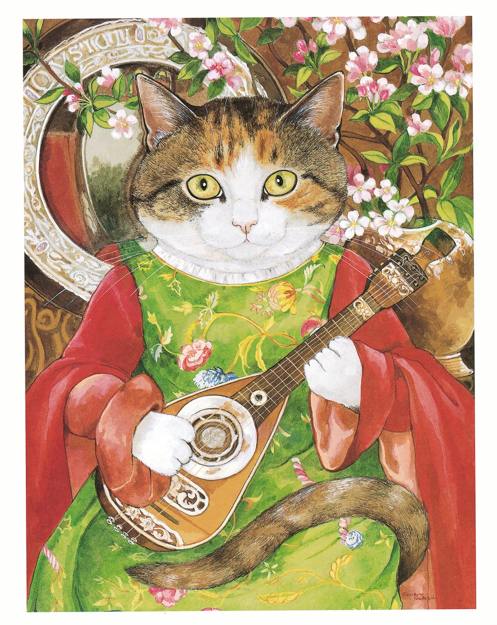Ilustração de Pre-Raphaelite Cats (pub. 1999) de Susan Herbert
