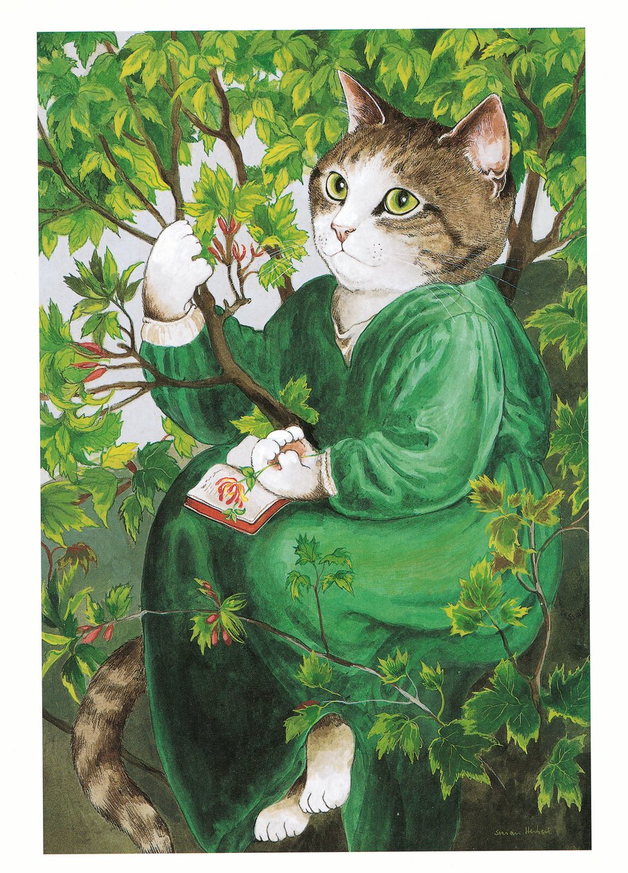 Ilustração de Pre-Raphaelite Cats (pub. 1999) de Susan Herbert