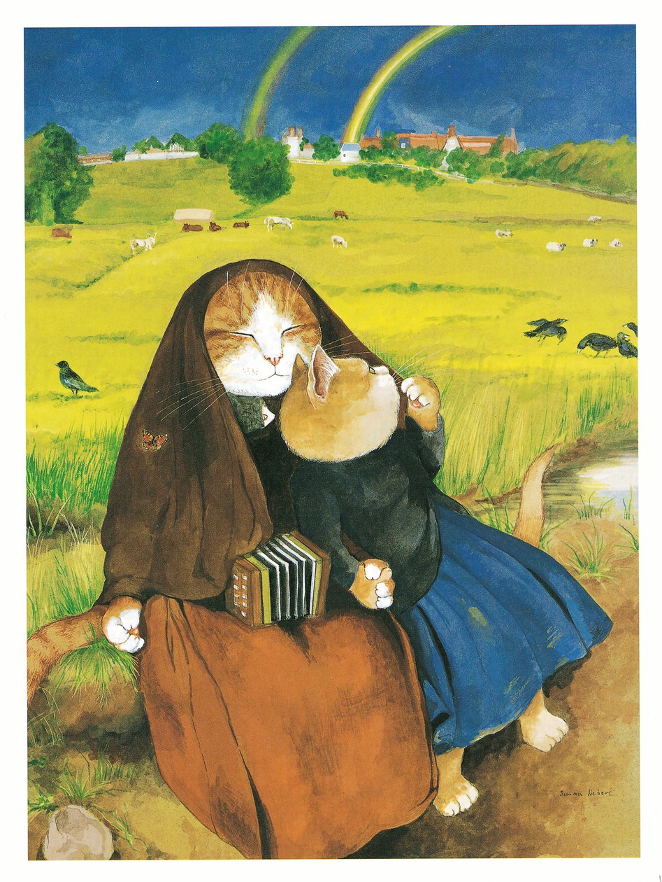 Ilustração de Pre-Raphaelite Cats (pub. 1999) de Susan Herbert