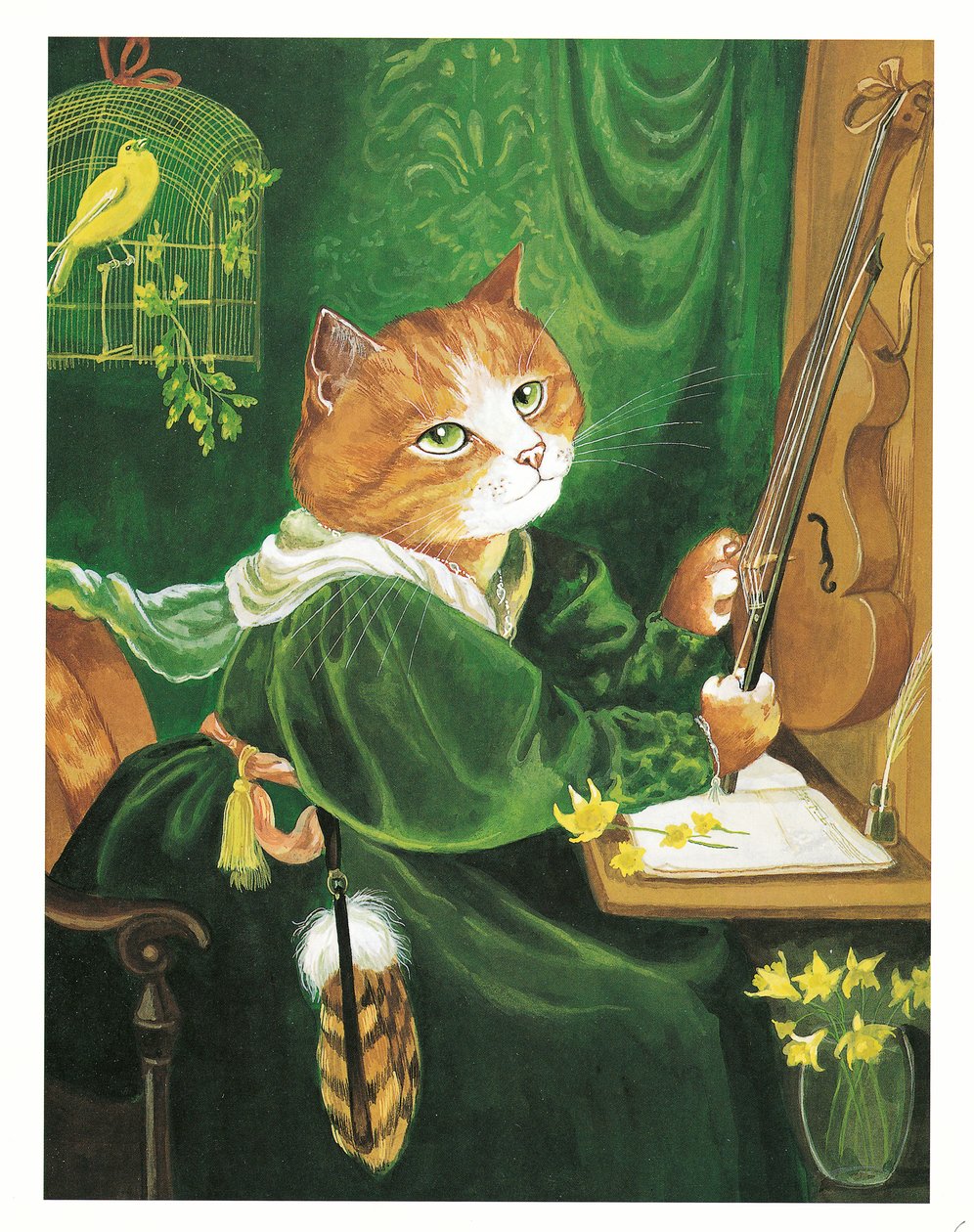 Ilustração de Pre-Raphaelite Cats (pub. 1999) de Susan Herbert