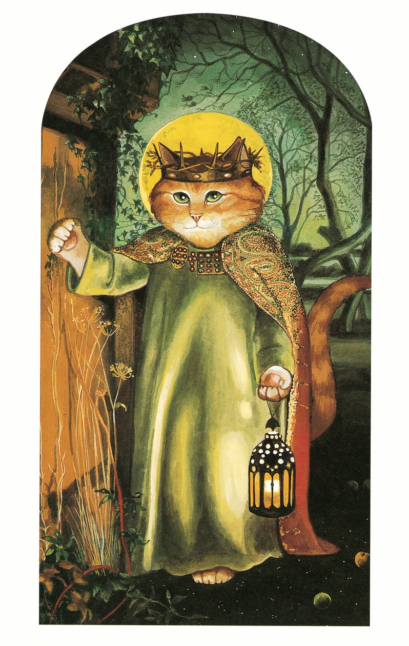 Ilustração de Pre-Raphaelite Cats (pub. 1999) de Susan Herbert