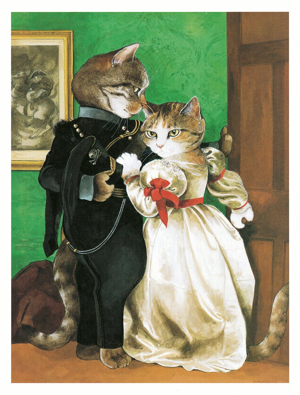 Ilustração de Pre-Raphaelite Cats (pub. 1999) de Susan Herbert