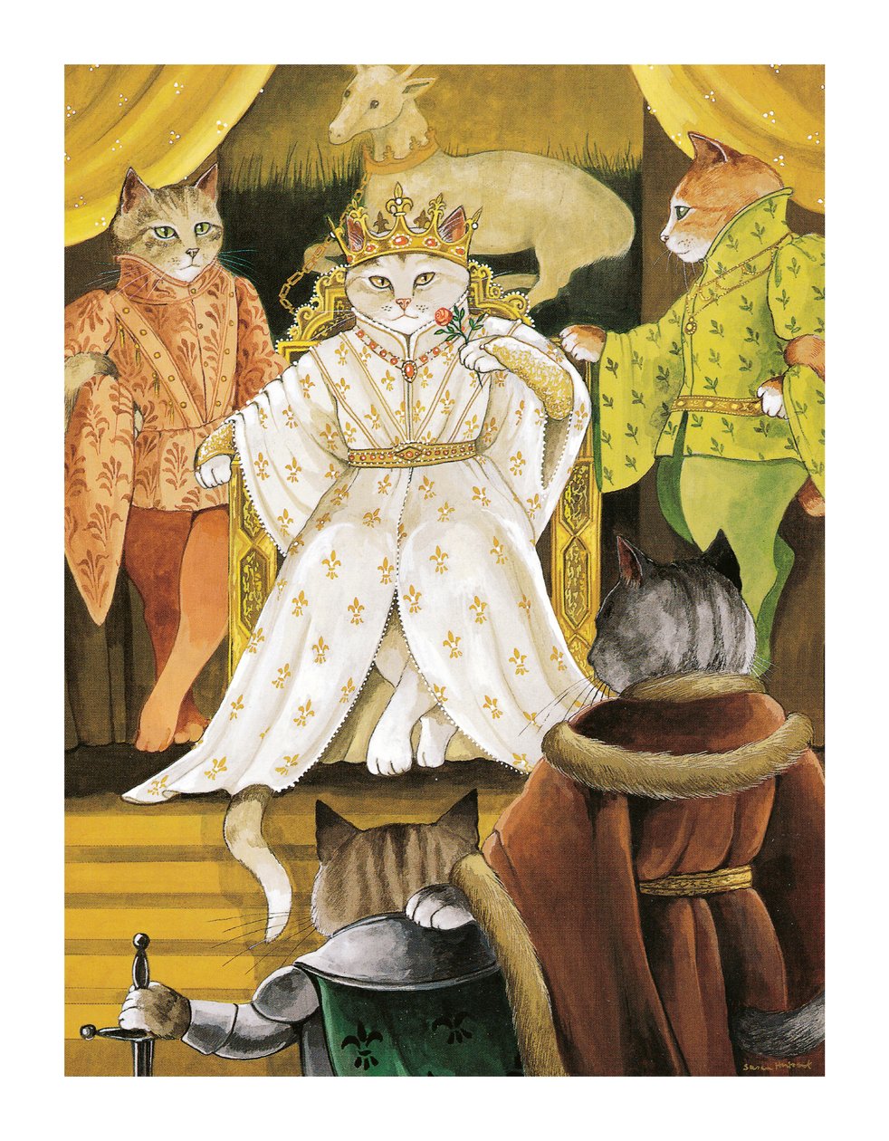 Ilustração de Shakespeare Cats: Livro de cartazes (pub. 2016) de Susan Herbert