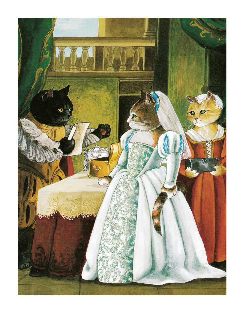 Ilustração de Shakespeare Cats: Livro de cartazes (pub. 2016) de Susan Herbert