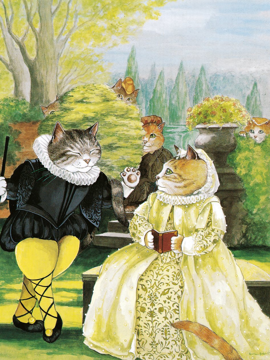 Ilustração de Shakespeare Cats: Livro de cartazes (pub. 2016) de Susan Herbert