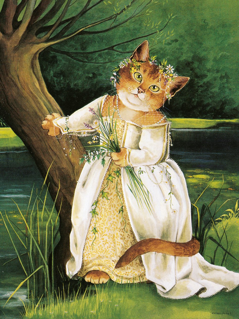 Ilustração de Shakespeare Cats: Livro de cartazes (pub. 2016) de Susan Herbert