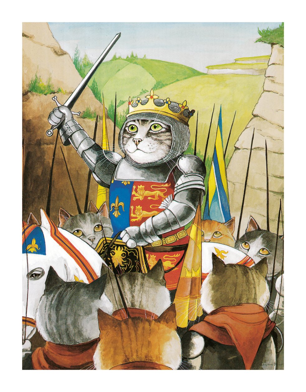 Ilustração de Shakespeare Cats: Livro de cartazes (pub. 2016) de Susan Herbert