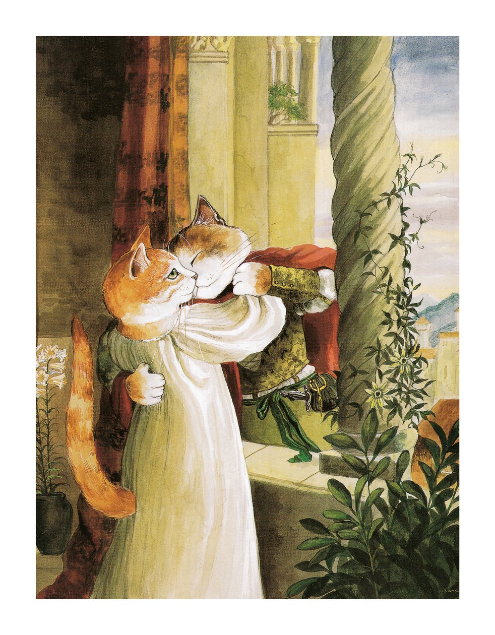 Ilustração de Shakespeare Cats: Livro de cartazes (pub. 2016) de Susan Herbert