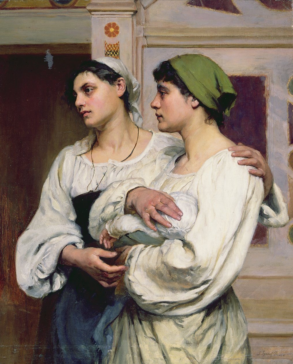 Mulheres italianas na igreja (óleo sobre tela) de Susan Isabel Dacre