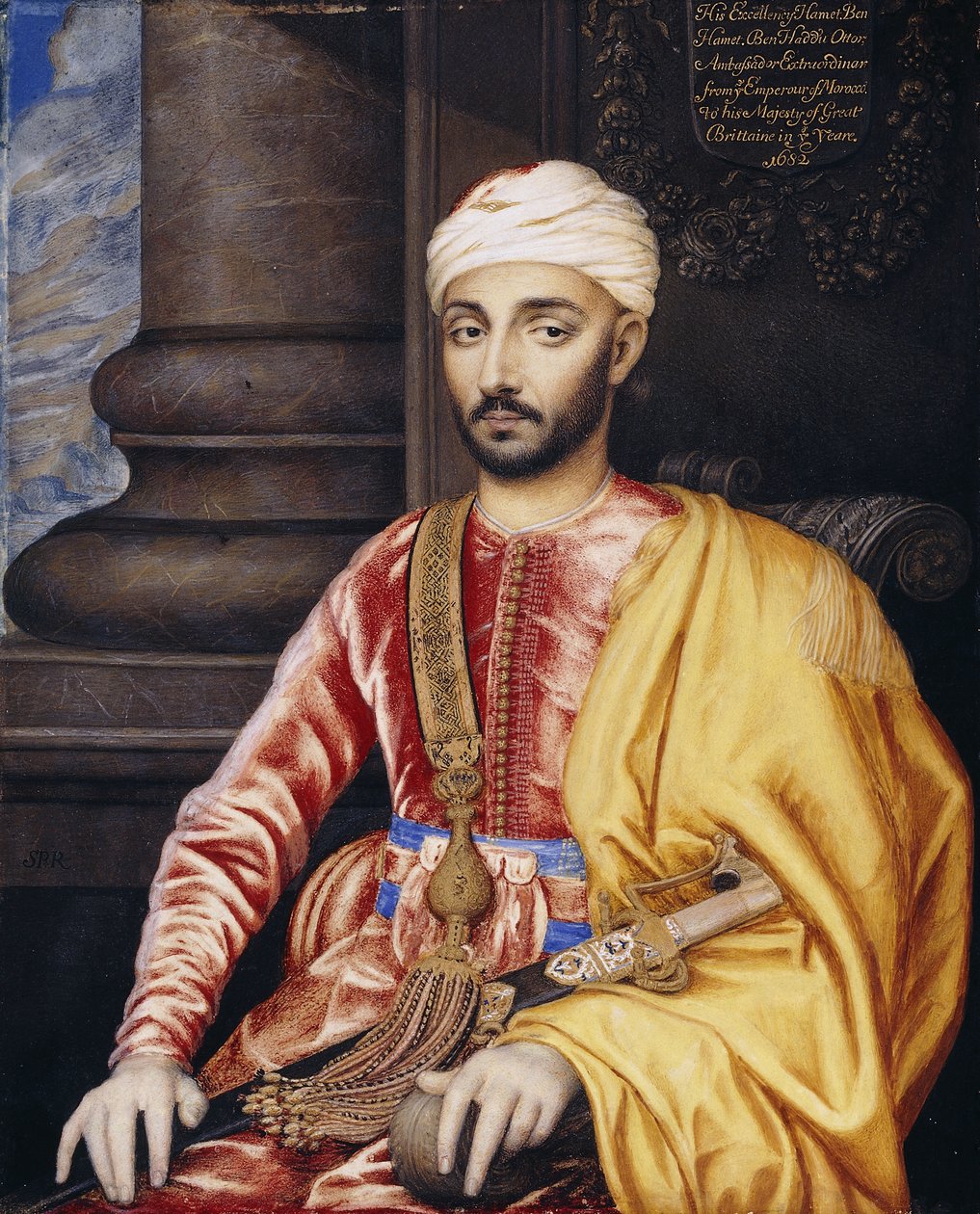 Retrato de Sua Excelência Hamet Ben Hamet Ben Hadii, Embaixador Extraordinário do Império de Marrocos, 1682 de Susan Penelope Rosse