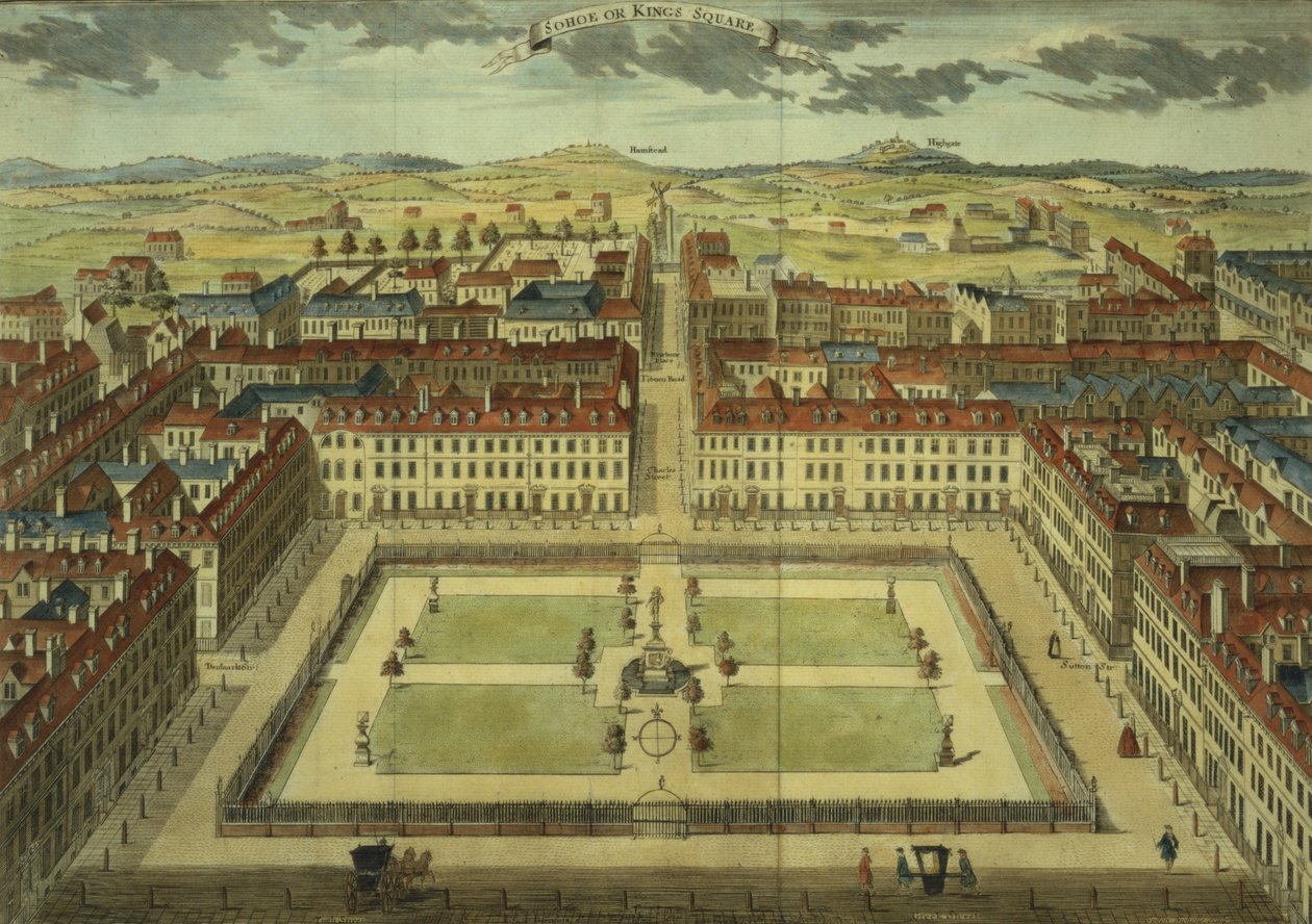 Soho ou King&39;s Square, para "Stow&39;s Survey of London", pub. 1754 de Sutton Nicholls