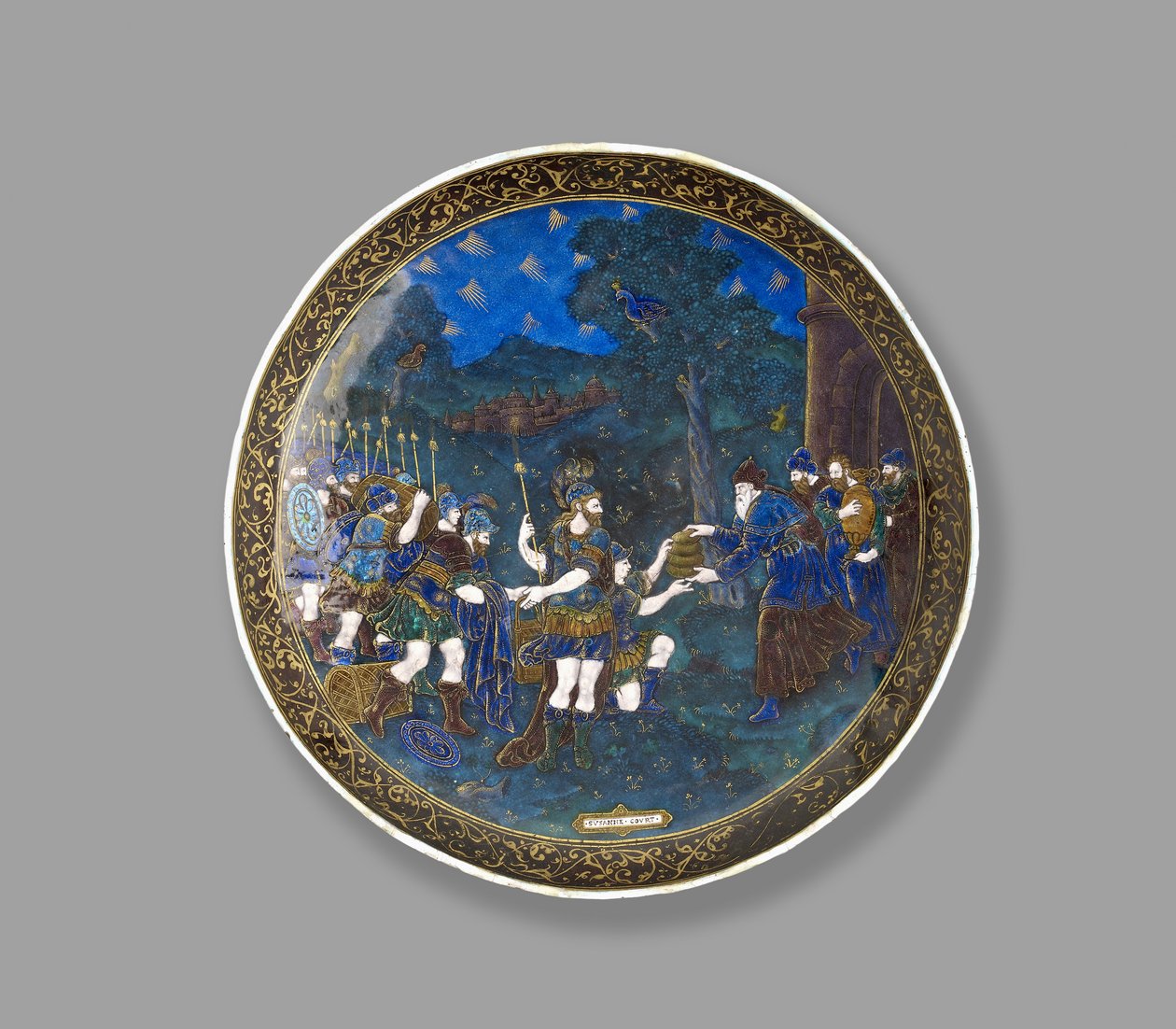 Taça: Abraão e Melquisedeque, c. 1600 (esmaltes coloridos com folhas de metal e dourado) de Suzanne de Court