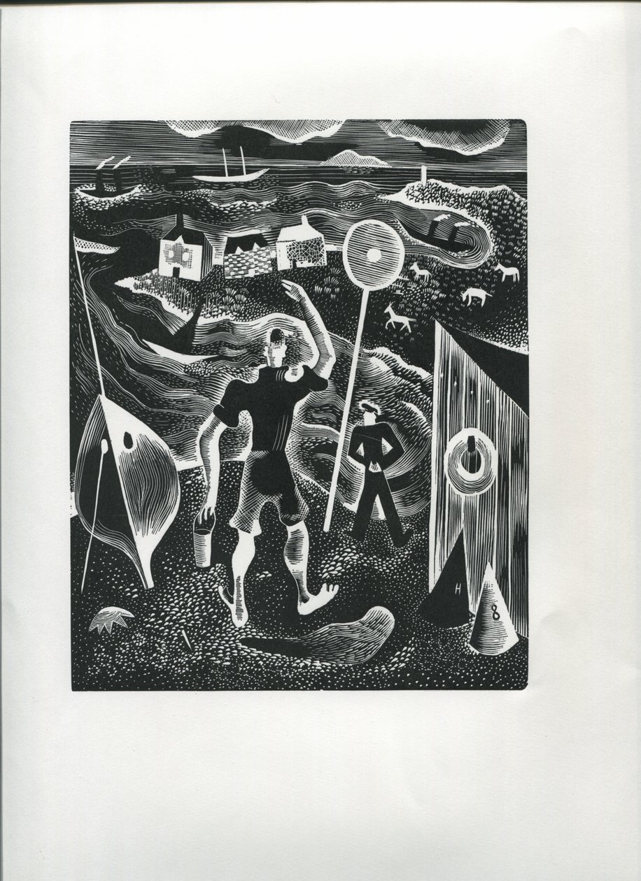 Brightlingsea (gravura em madeira) de Suzanne Cooper