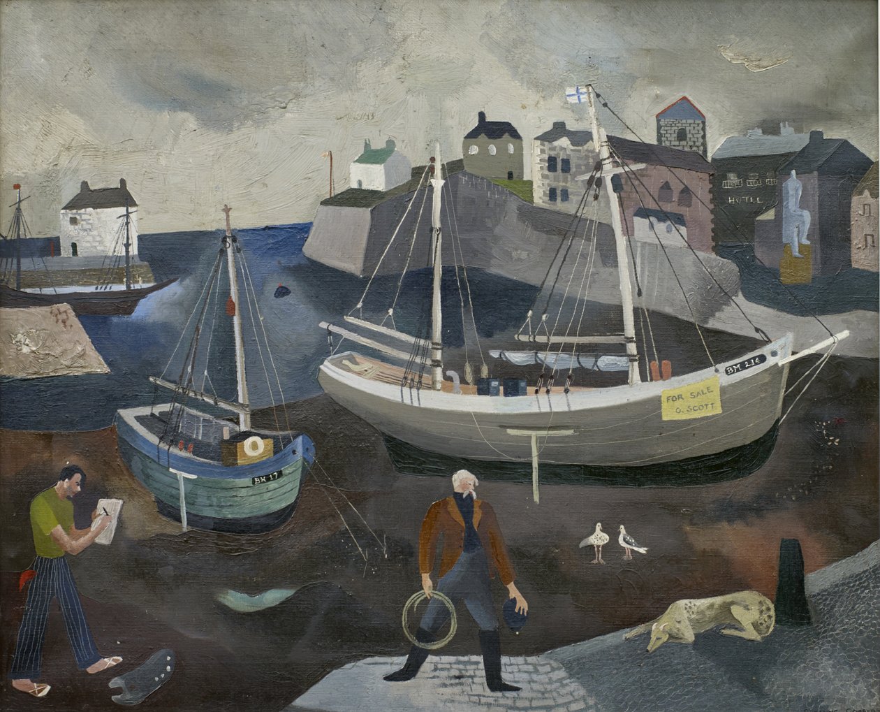 Brixham Harbour (óleo sobre tela) de Suzanne Cooper