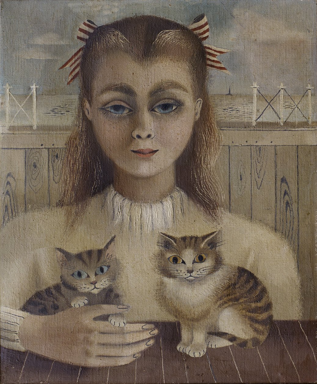 A Rapariga Gato (óleo sobre tela) de Suzanne Cooper