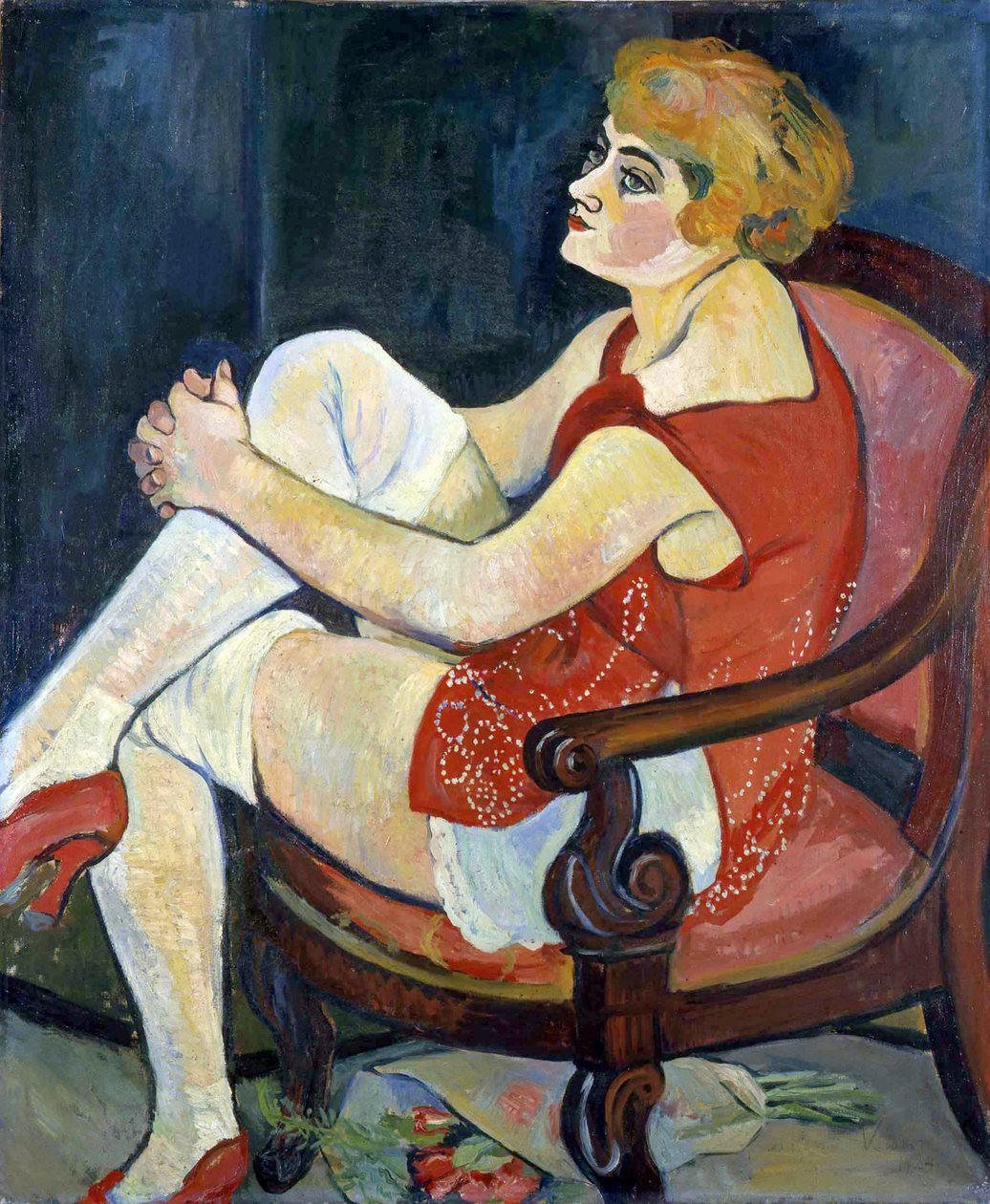 Mulher com meias brancas, 1924. de Suzanne Valadon