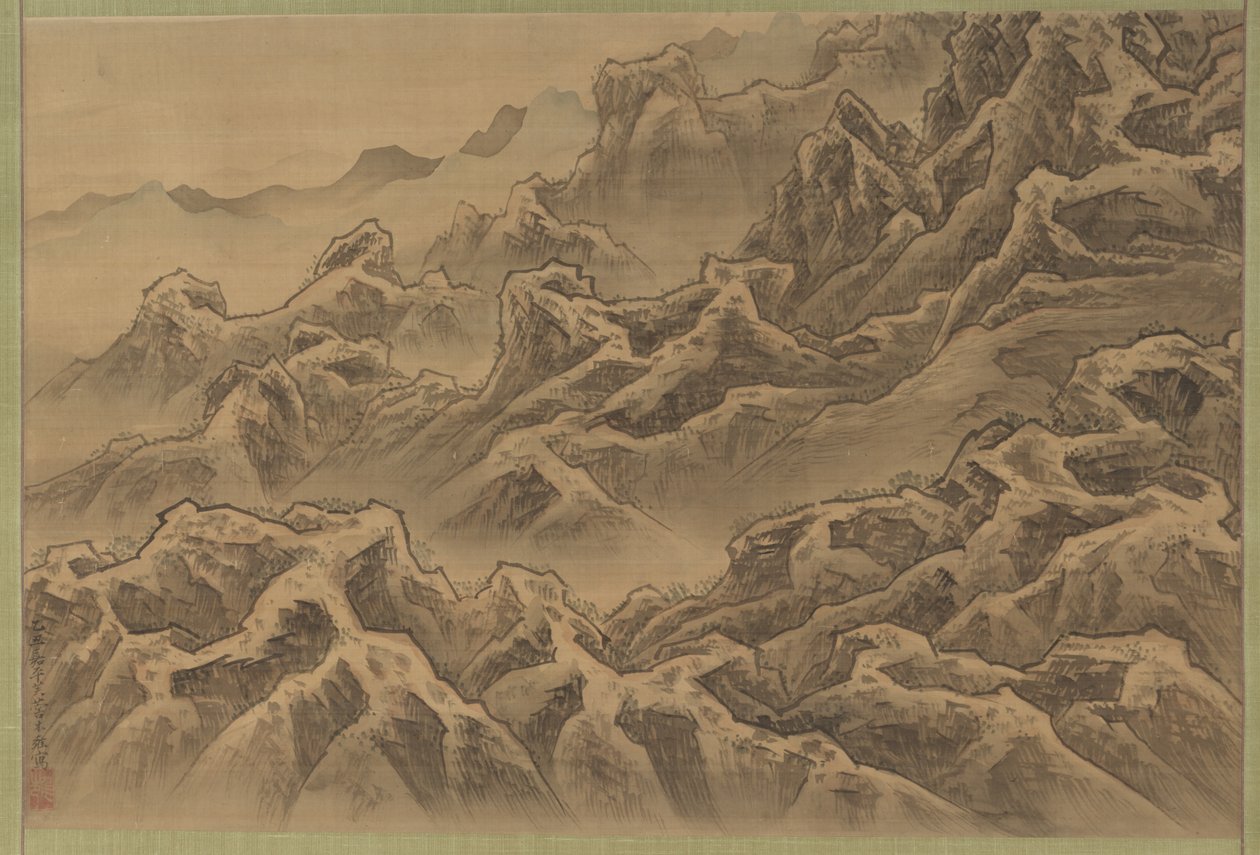 Montanhas e ravina de Suzuki Fuyō