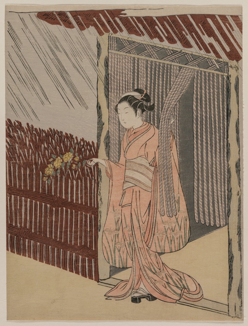 Uma Garota Vestida de Rosa, 1766. de Suzuki Harunobu