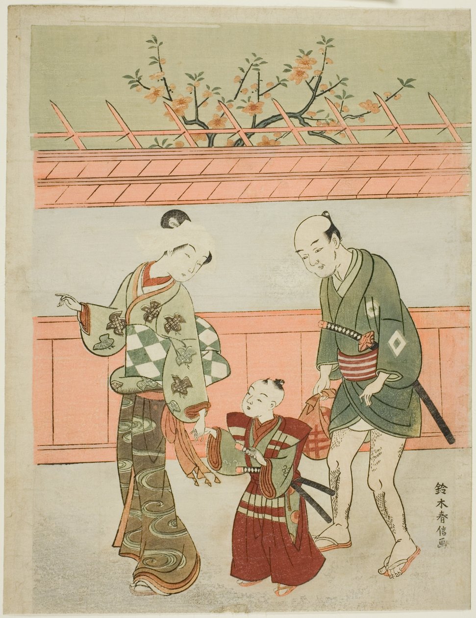 Um passeio de primavera de Suzuki Harunobu