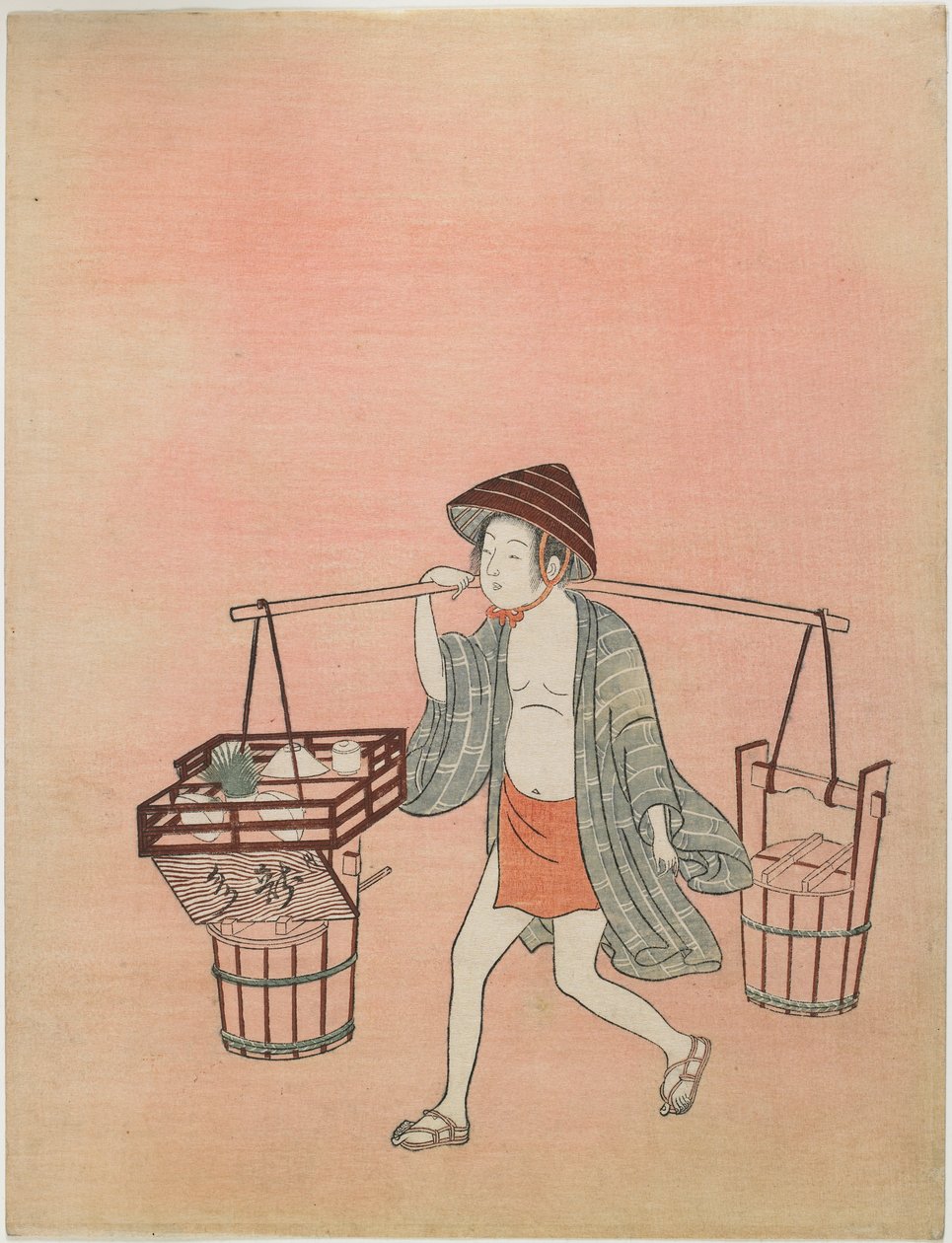 Um vendedor de água (segundo estado) de Suzuki Harunobu