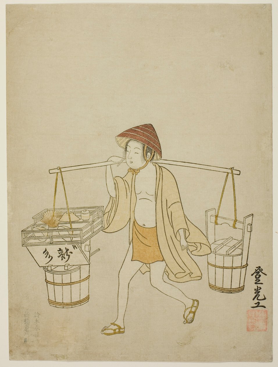 Um vendedor de água de Suzuki Harunobu