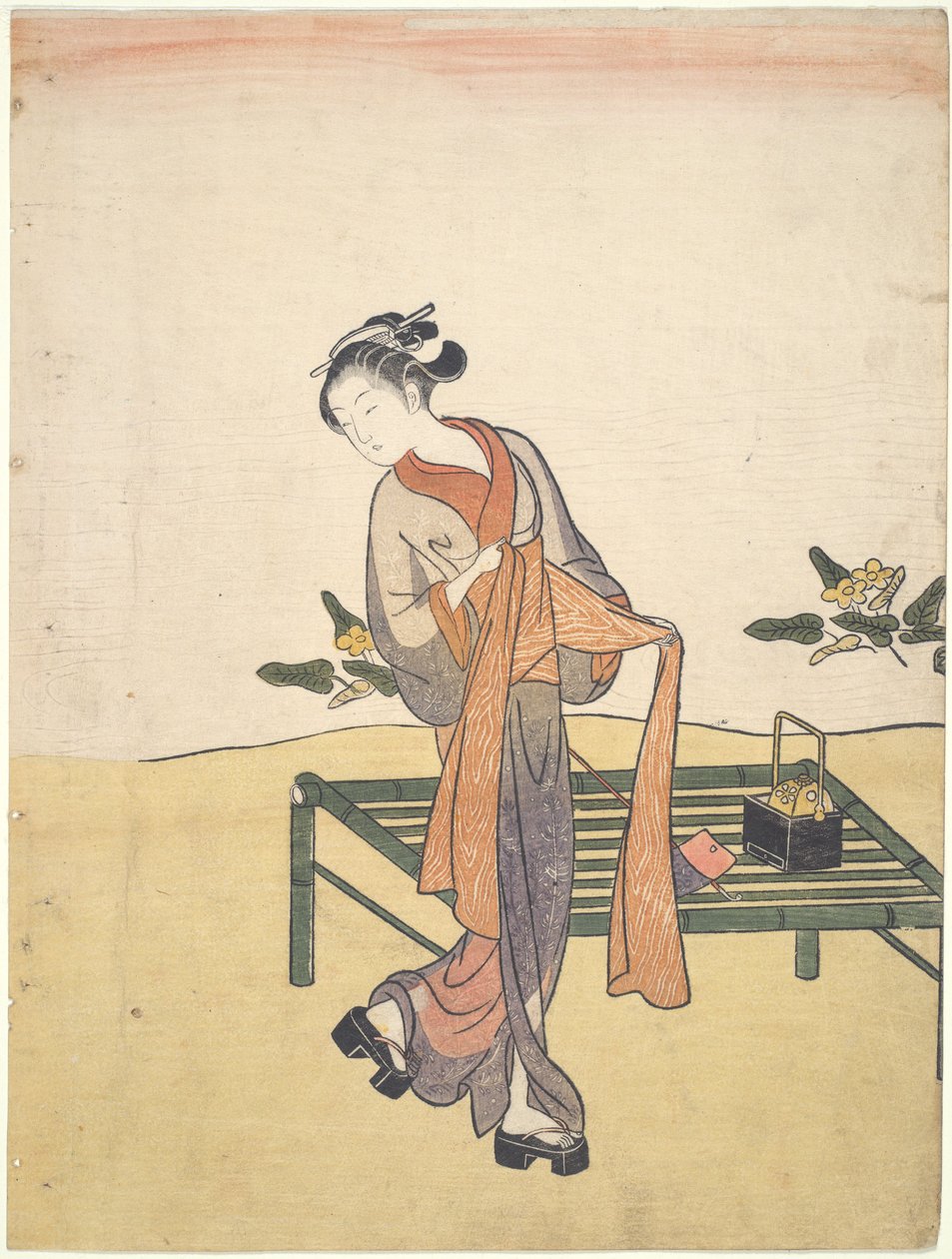Beleza a refrescar-se de Suzuki Harunobu