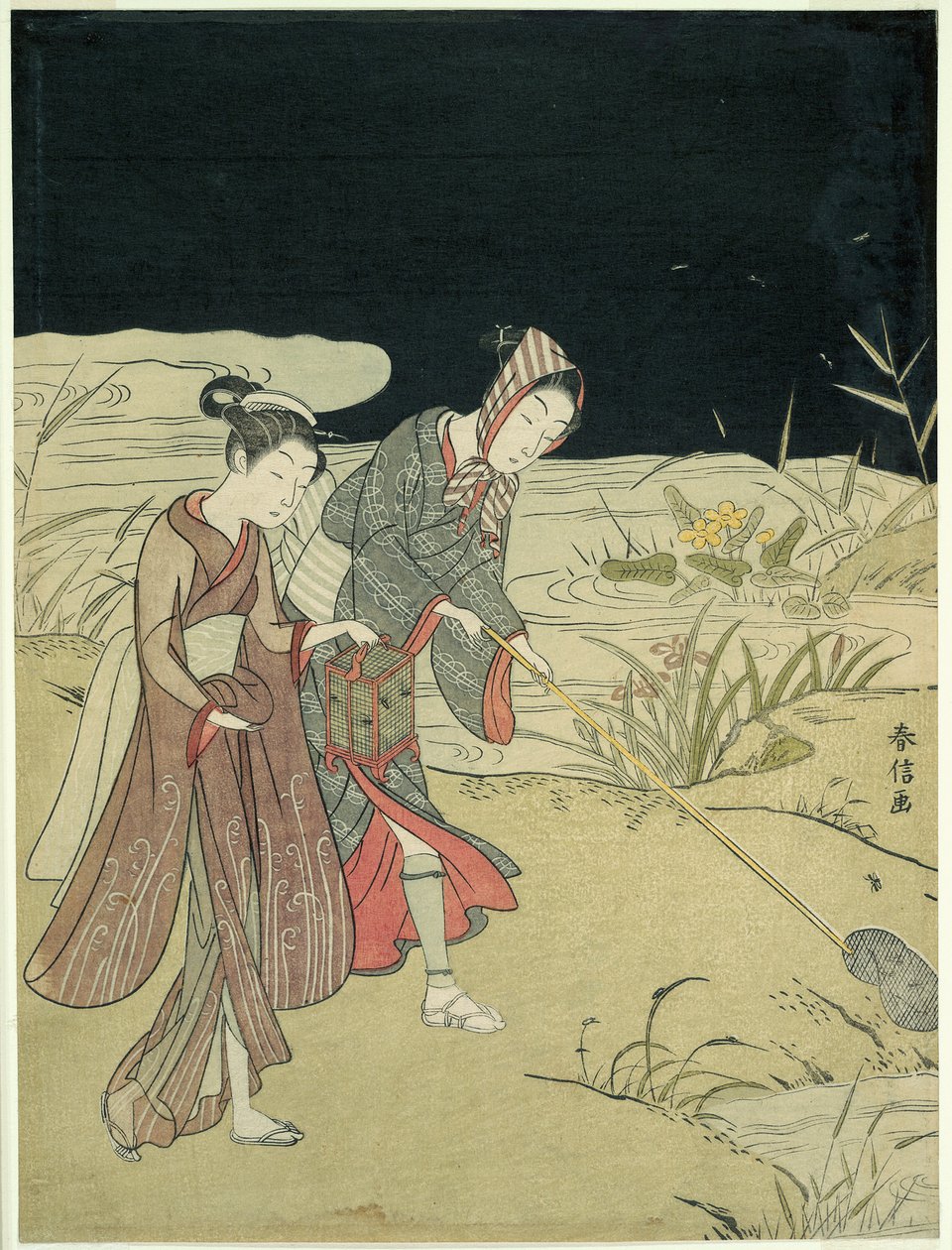 Pegando vaga-lumes de Suzuki Harunobu