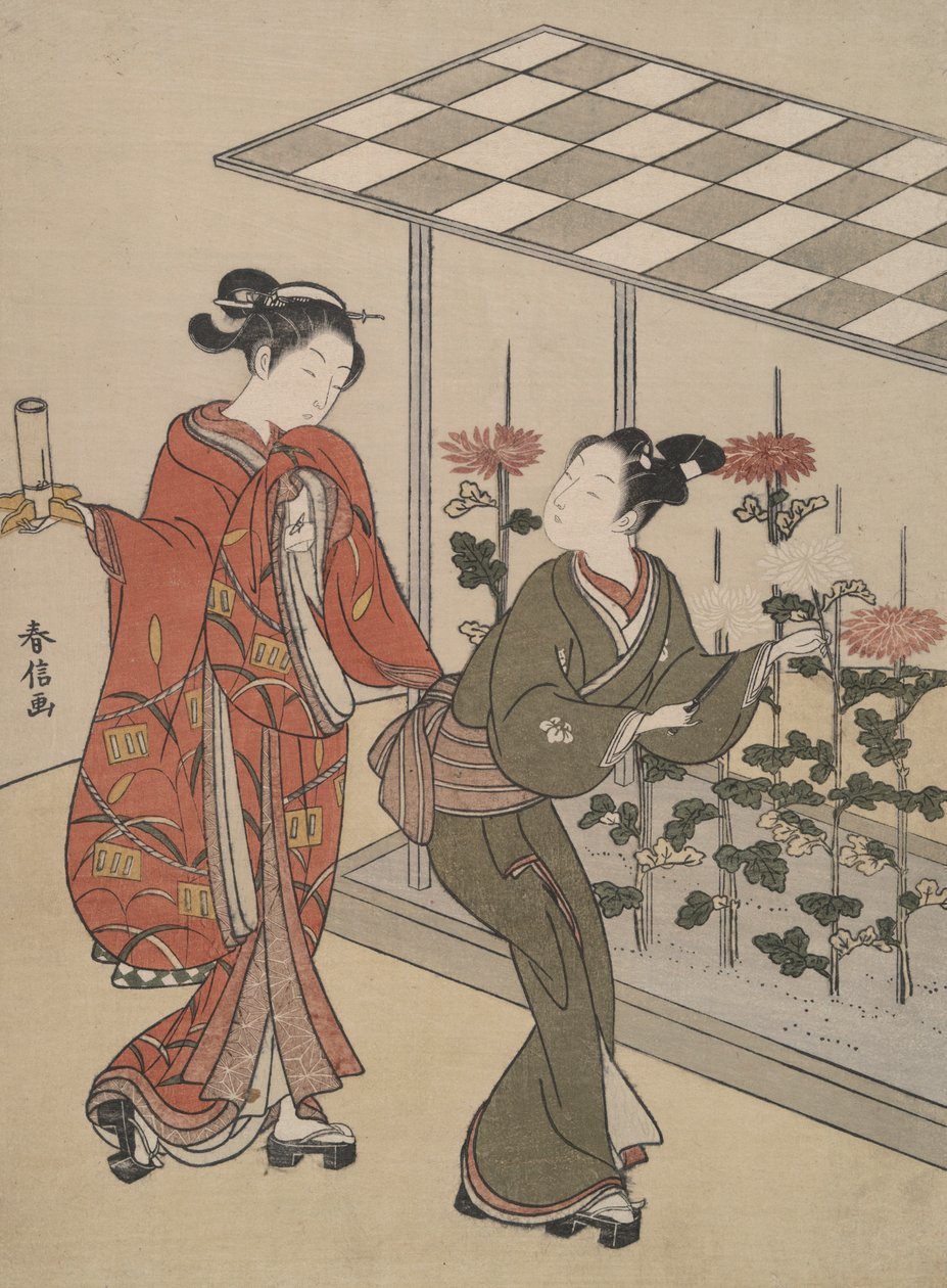 Visualização de Crisântemo de Suzuki Harunobu
