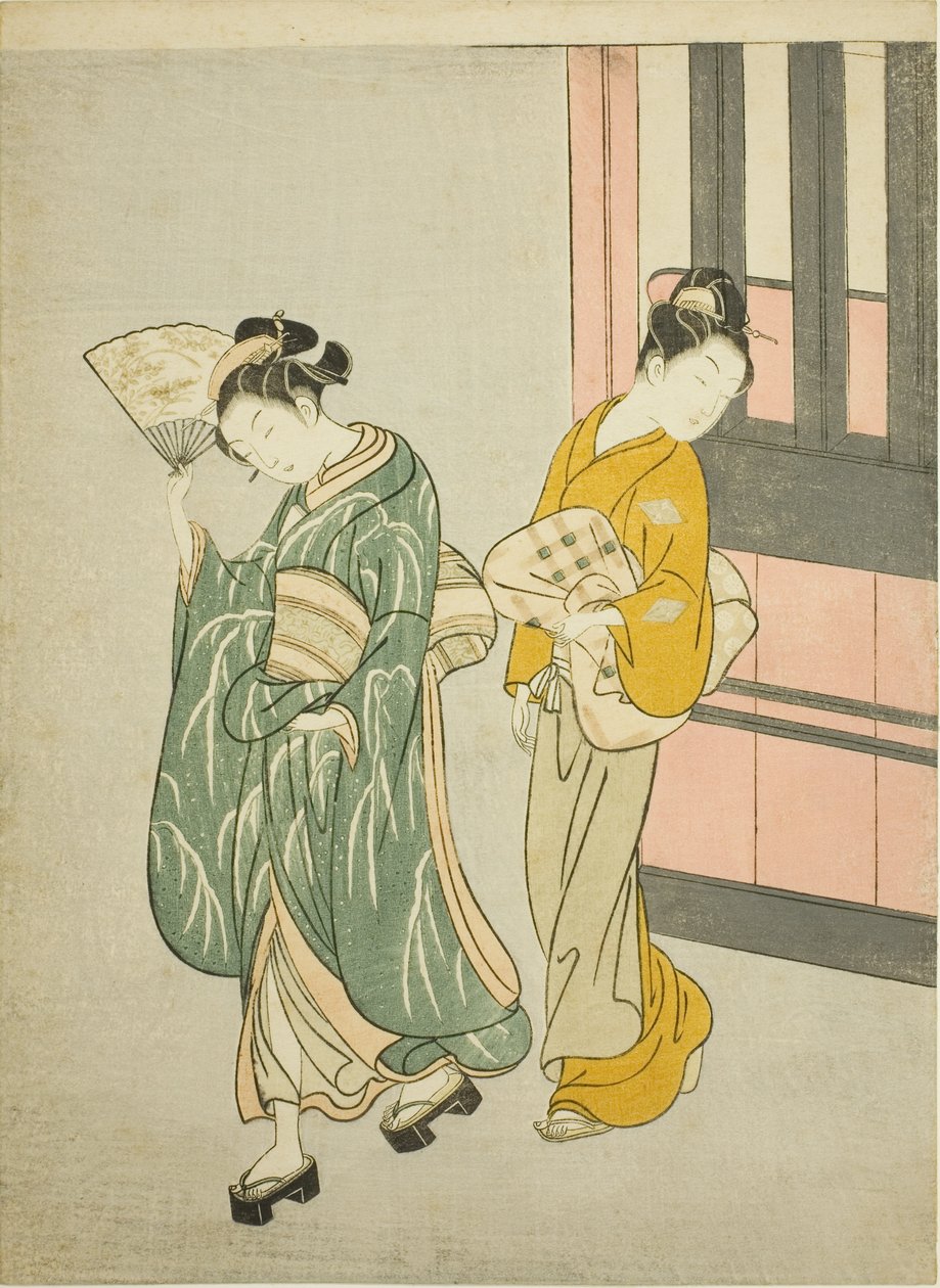 Clearing Breeze from a Fan (Ogi no seiran), da série "Eight Views of the Parlor (Zashiki hakkei)" de Suzuki Harunobu