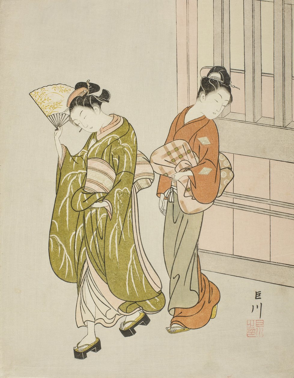 Limpar a brisa de um ventilador de Suzuki Harunobu