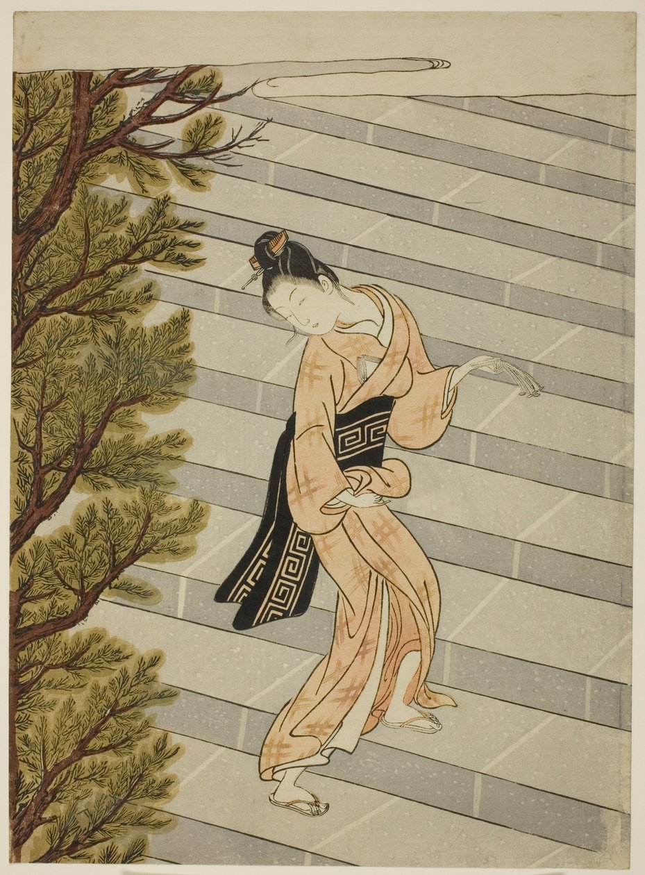 Subindo os degraus cem vezes de Suzuki Harunobu